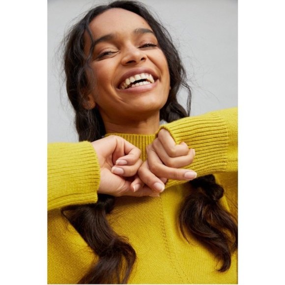 Maeve by Anthropologie Crystal Tunic Sweater Yellow Small - Picture 3 of 9